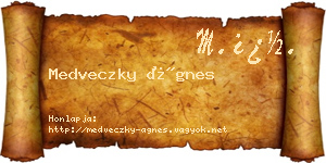 Medveczky Ágnes névjegykártya